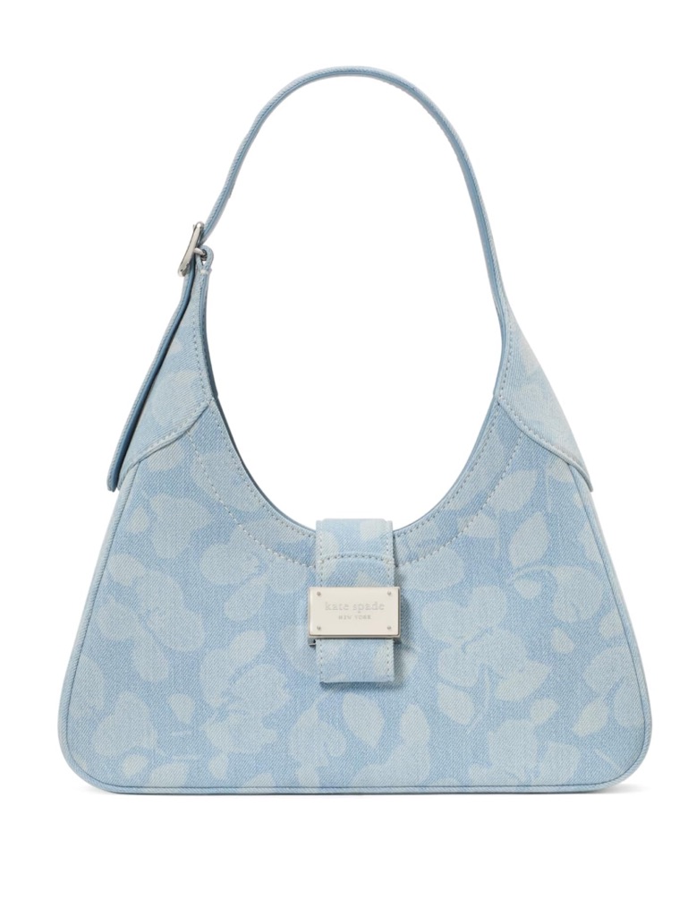 Kate Spade Blue Denim Floral Nouveau Shoulder Bag - New
